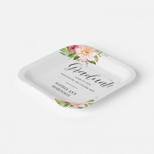 2024年卒業フローラ会の卒業クラス ペーパープレート (傾斜あり)