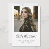 2024年卒業モダンの白黒はっきりしたクラス 招待状 (裏面)