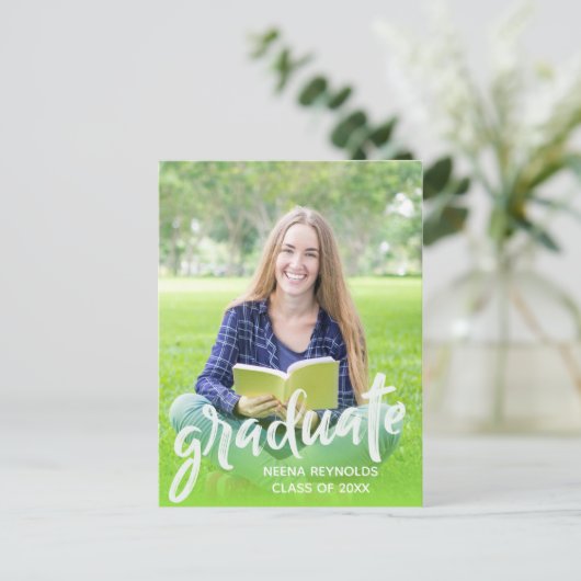 2024年卒業写真の発表とパーティー インビテーションポストカード (スタンド正面)