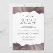 2024年卒業写真Taupe Silver Agate 招待状 (正面)