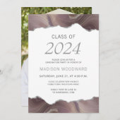 2024年卒業写真Taupe Silver Agate 招待状 (正面/裏面)