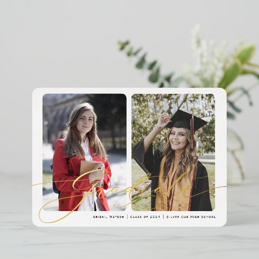 2024年卒業発表の写真クラス 箔シーズンカード (立ち正面)