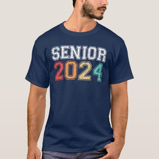2024年卒業 懐かしいレトロ ヴィンテージ Tシャツ (正面)