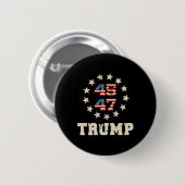 2024年国旗（背面）アメリカを連れ戻すトランプ国旗4 缶バッジ (正面&裏面)