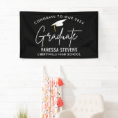 2024年大学院ブラックへのおめでとう モダン 横断幕 (インサイチュ)