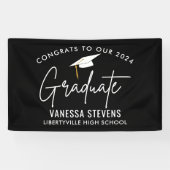 2024年大学院ブラックへのおめでとう モダン 横断幕 (横)