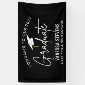 2024年大学院ブラックへのおめでとう モダン 横断幕 (縦)