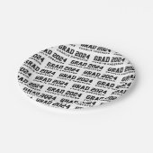 2024年大学院名ホワイトブラック ペーパープレート (アングル)