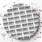 2024年大学院名ホワイトブラック ペーパープレート