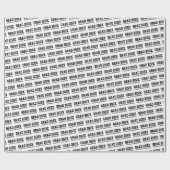 2024年大学院名白黒 ラッピングペーパー (フラット)