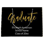 2024年大学院白黒金ゴールド学位名クラス ラージペーパーバッグ (正面)