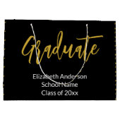 2024年大学院白黒金ゴールド学位名クラス ラージペーパーバッグ (裏面)