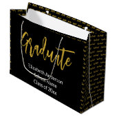 2024年大学院白黒金ゴールド学位名クラス ラージペーパーバッグ (正面アングル)