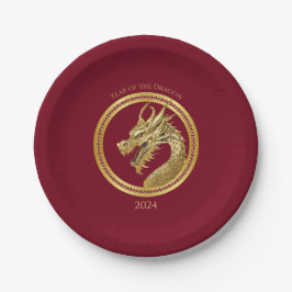 2024年大晦日パーティー中国の – 新年ドラゴン ペーパープレート