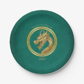 2024年大晦日パーティー中国の – 新年ドラゴン ペーパープレート (正面)