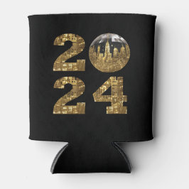 2024年大晦日パーティー – ボール – ニューヨーク金ゴールド- 缶クーラー