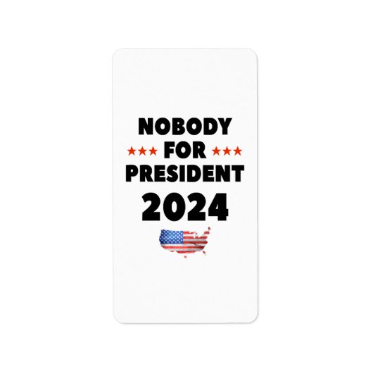 2024年大統領に誰もいらない ラベル (正面)