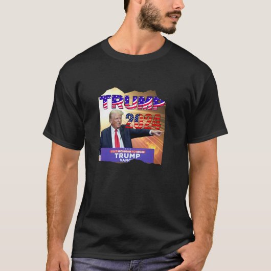 2024年大統領の選挙トランプTシャツ Tシャツ (正面)