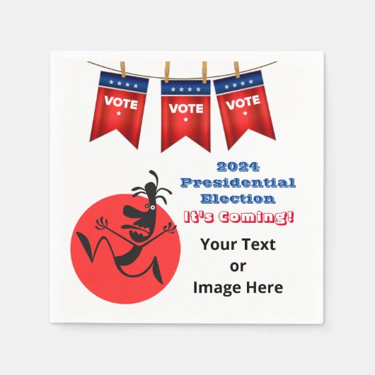 2024年大統領の選挙ランニングMan Edition スタンダードカクテルナプキン (正面)
