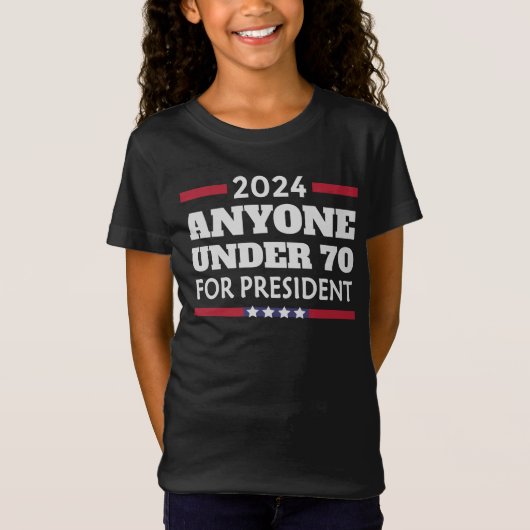 2024年大統領は70歳未満で Tシャツ (正面)