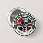 2024年大統領用ドナルド・トランプ 缶バッジ (正面&裏面)