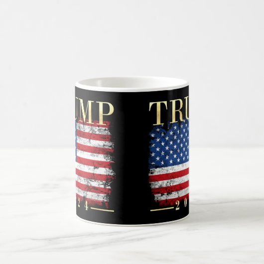 2024年大統領用金ゴールド付き/フラグ付きドナルド・トランプ コーヒーマグカップ (中央)