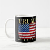 2024年大統領用金ゴールド付き/フラグ付きドナルド・トランプ コーヒーマグカップ (左)