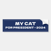 2024年大統領選に私のおもしろい猫 バンパーステッカー (正面)
