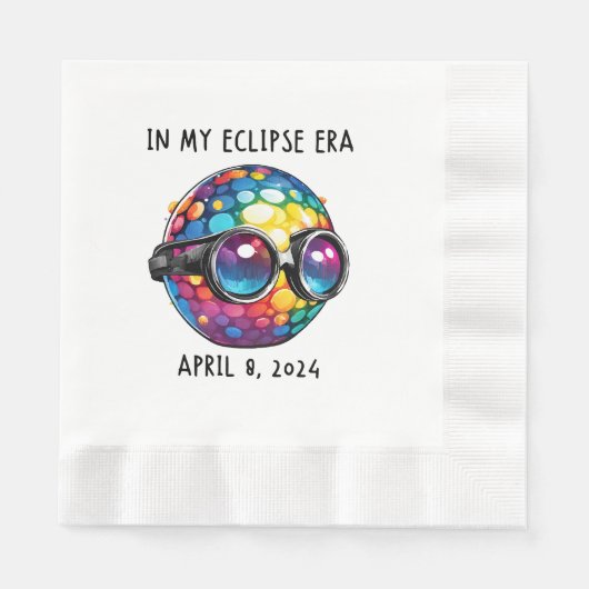 2024年太陽のの日食時代 縁ありランチョンナプキン (正面)