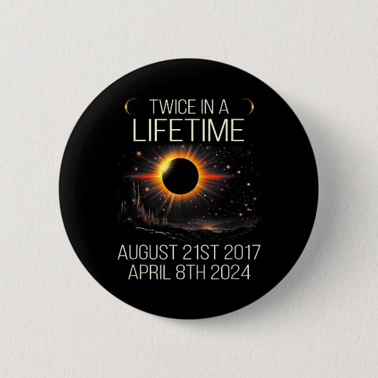 2024年太陽ののEclipse天文学Sol 缶バッジ (正面)