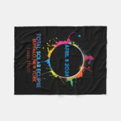 2024年太陽のニューヨーク日食バッファロー総出演 フリースブランケット (正面(横))