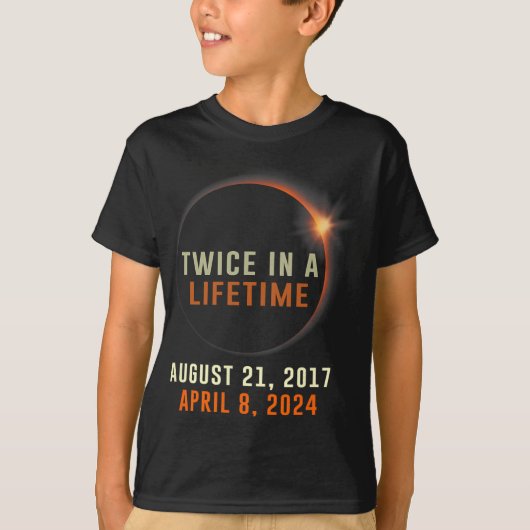 2024年太陽の生涯二回皆既食太陽の Tシャツ (正面)