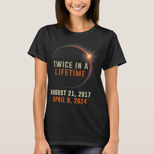 2024年太陽の生涯二回皆既食太陽の Tシャツ (正面)