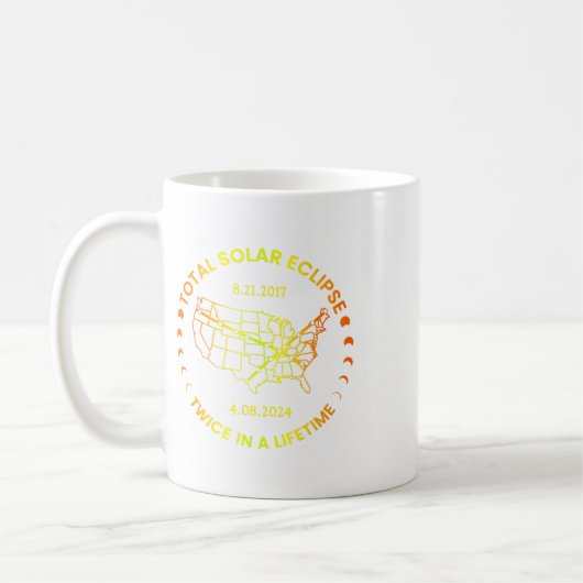2024年太陽の生涯合計で2回のEclipse太陽の E コーヒーマグカップ (左)
