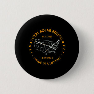 2024年太陽の生涯合計で2回のEclipse太陽の E 缶バッジ