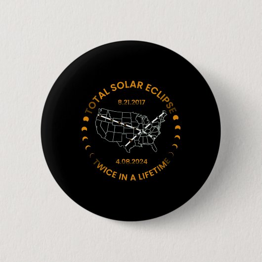 2024年太陽の生涯合計で2回のEclipse太陽の E 缶バッジ (正面)