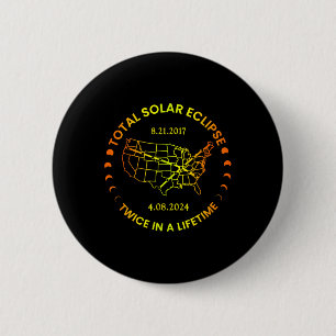 2024年太陽の生涯合計で2回のEclipse太陽の E 缶バッジ