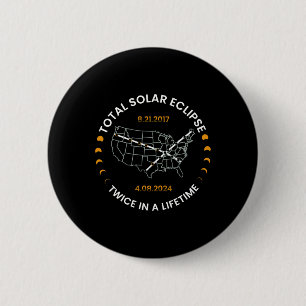 2024年太陽の生涯合計で2回のEclipse太陽の E 缶バッジ