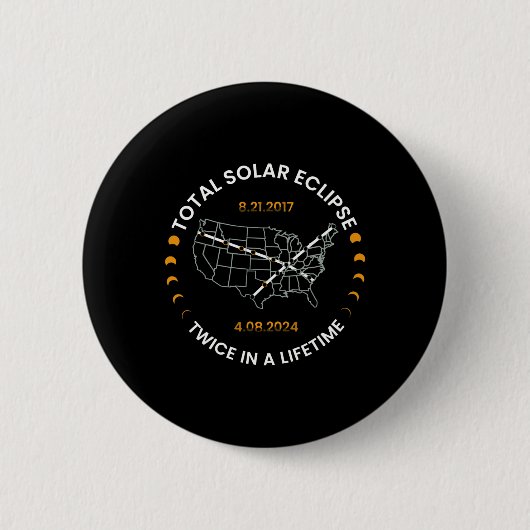 2024年太陽の生涯合計で2回のEclipse太陽の E 缶バッジ (正面)