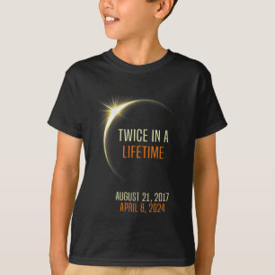 2024年太陽の生涯合計で2回のEclipse太陽の E Tシャツ