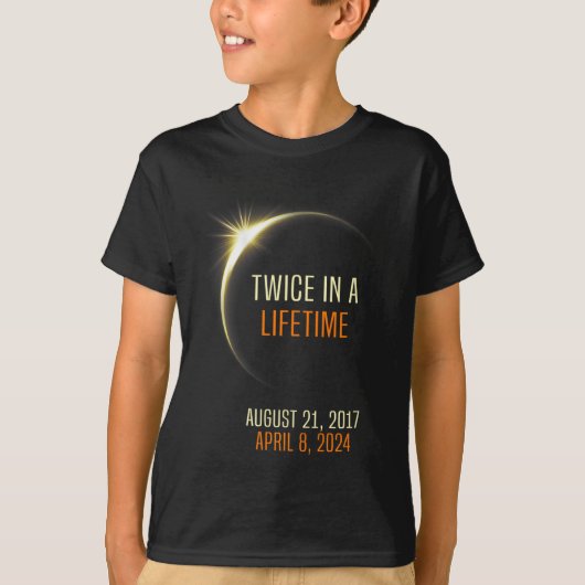 2024年太陽の生涯合計で2回のEclipse太陽の E Tシャツ (正面)