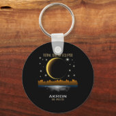 2024年太陽の皆既日食合計 キーホルダー (正面)