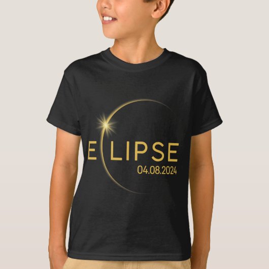 2024年太陽の皆既日食8 Tシャツ (正面)