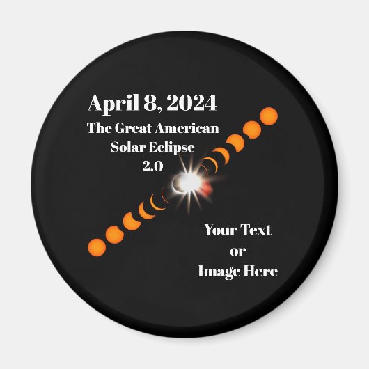 2024年太陽の皆既食 マグネット (正面)