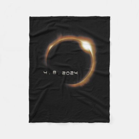 2024年太陽の米国2024年4月8日 フリースブランケット (正面)