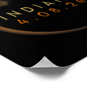 2024年太陽の総日食インディアナ ポスター (角)