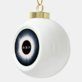 2024年太陽の黒白の皆既食 セラミックボールオーナメント (右)