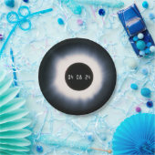 2024年太陽の黒白の皆既食 ペーパープレート (パーティー)