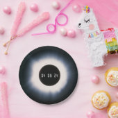 2024年太陽の黒白の皆既食 ペーパープレート (パーティー)