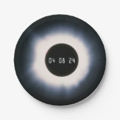 2024年太陽の黒白の皆既食 ペーパープレート (正面)